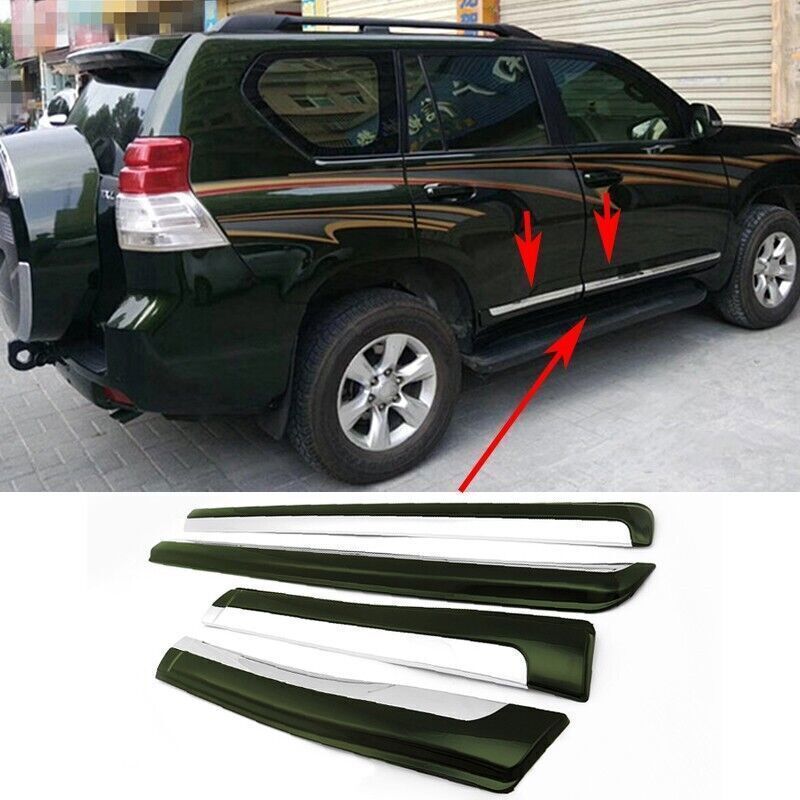 ABS Chrome for Toyota Prado LC150 2010-21 Side Door Body Molding Cover Trim 4PCS