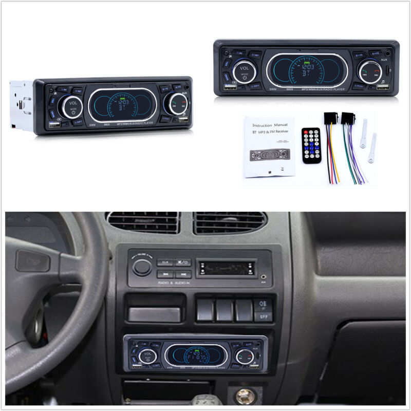Car Bluetooth stereo audio FM radio MP3 player with built-in microphone and remote control n