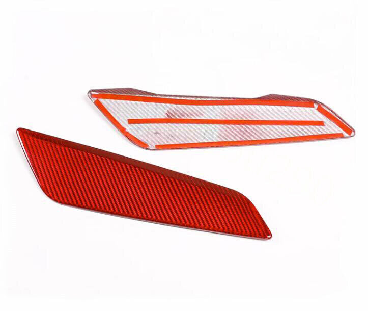 For 5 2017-2023 Red Carbon Fiber Front Bumper Spoiler Air Vent Trim n