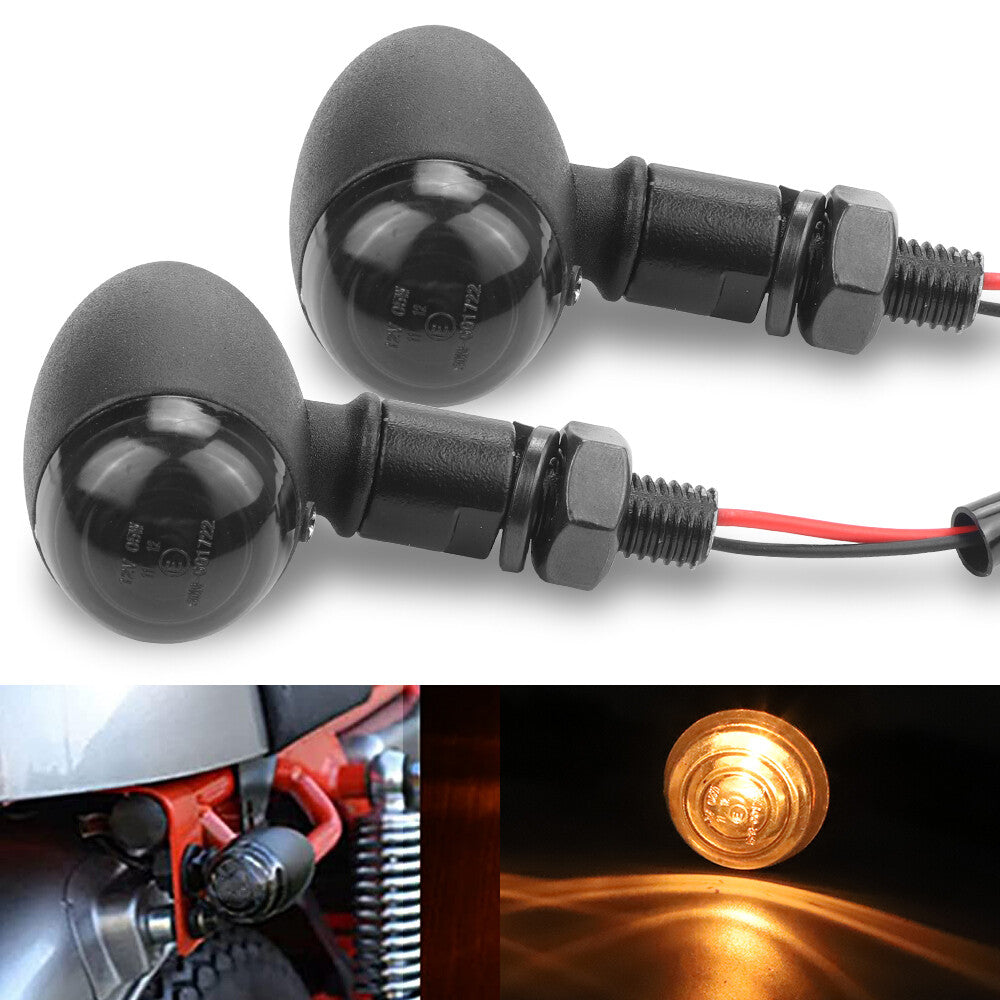 2X Smoke for Mini Motorcycle Bullet Turn Signals Indicator Blinker Light Amber Lamp