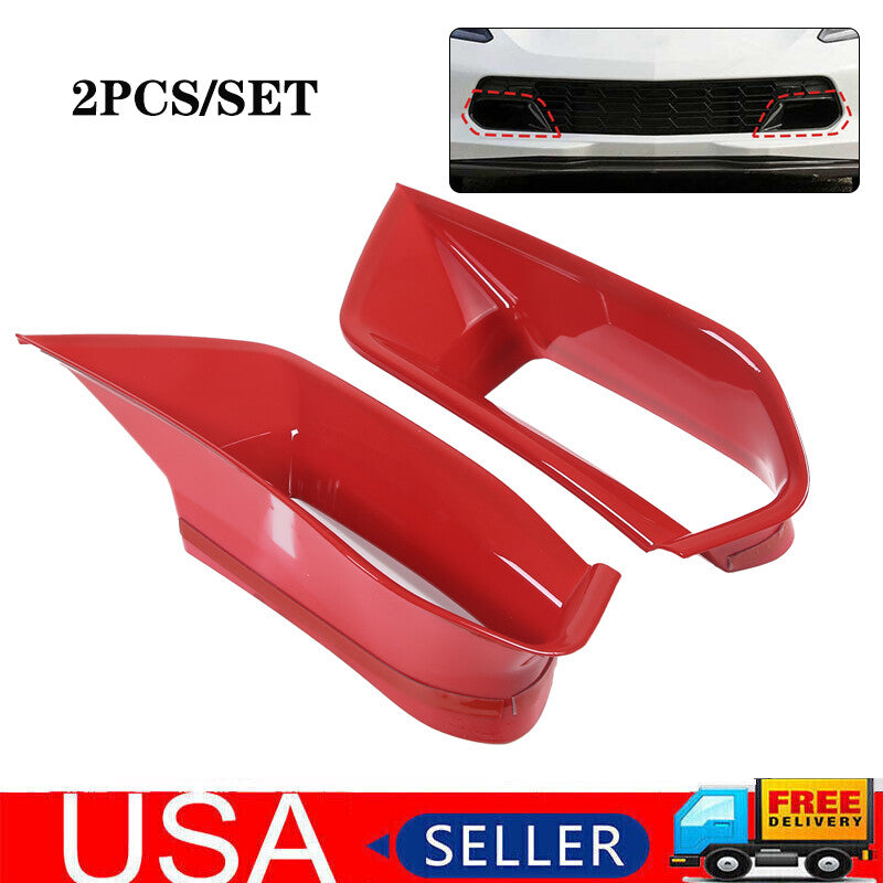 Red front lower grille radiator vent trim for Corvette C7 2014-19 Z06 PCS