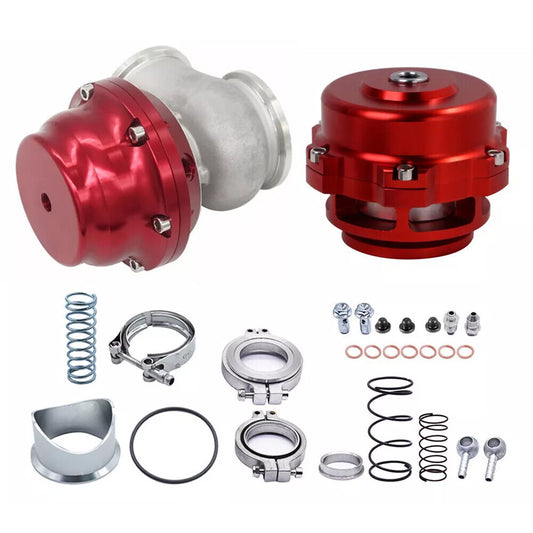 44mm External Wastegate w/ V-Band Flange50mm Blow Off Valve BOV Combo Turbo Red