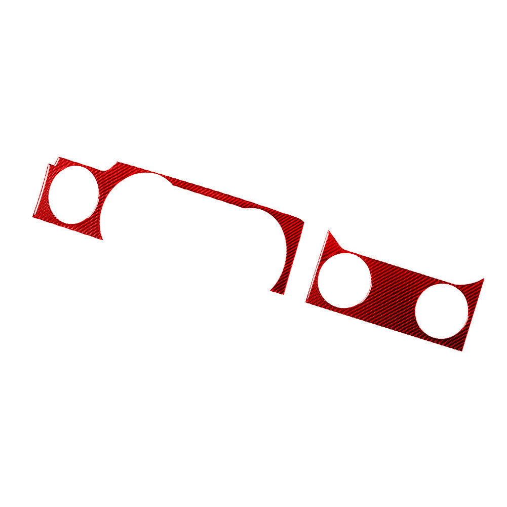 Red Carbon Fiber Interior Console Panel Cover Trim for Ford for Mustang 2005-2009