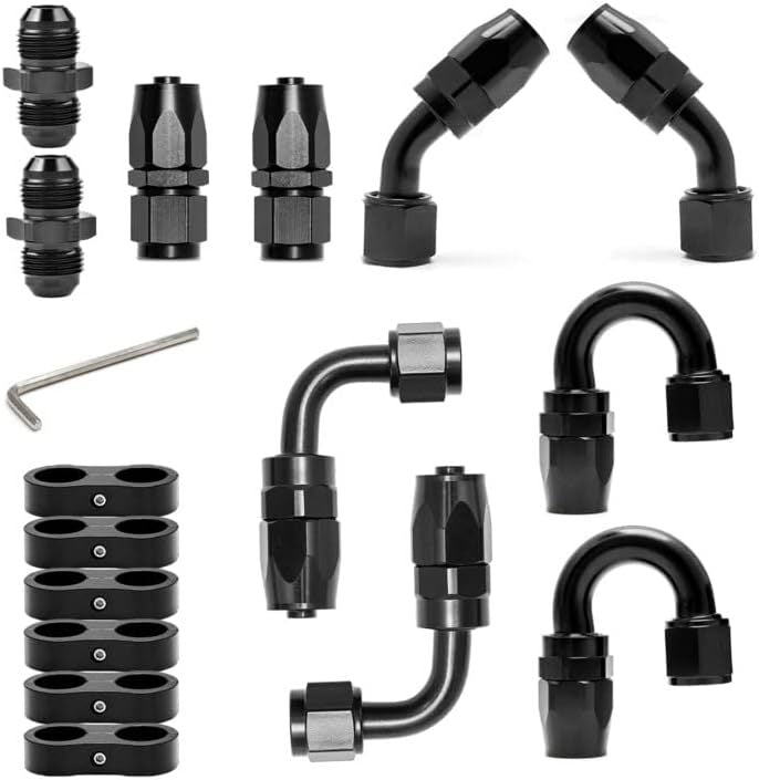 AN10 10AN Rotary Fuel Hose End Connector Hose Splitter Clamp Male Connector Adapter