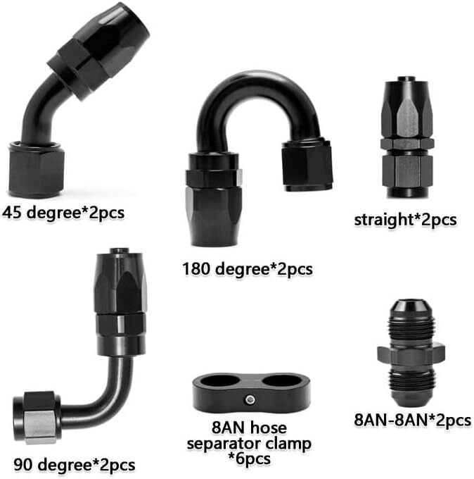 8AN AN8 Rotary Fuel Hose End Connector Hose Splitter Clamp Male Connector Adapter