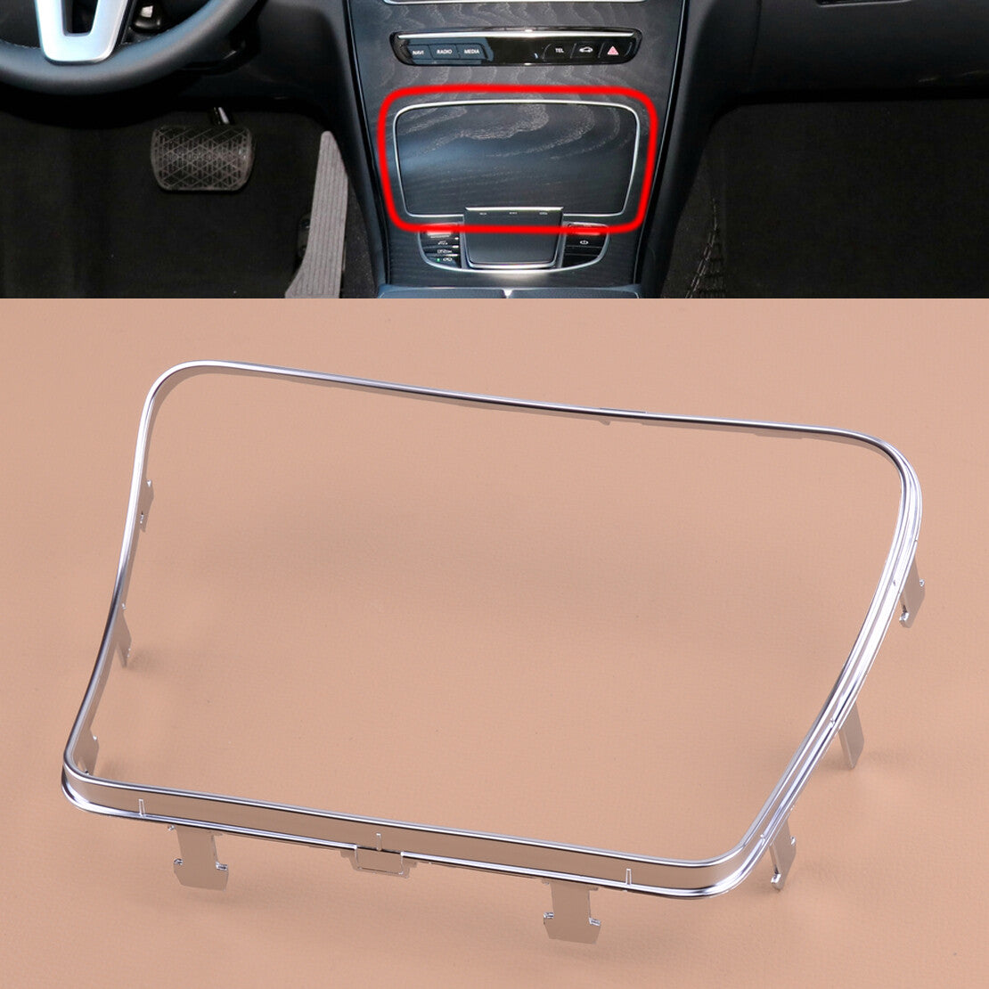 Console Cup Holder Box Decorative Cover Fits C-Class W205 2015-2019 v