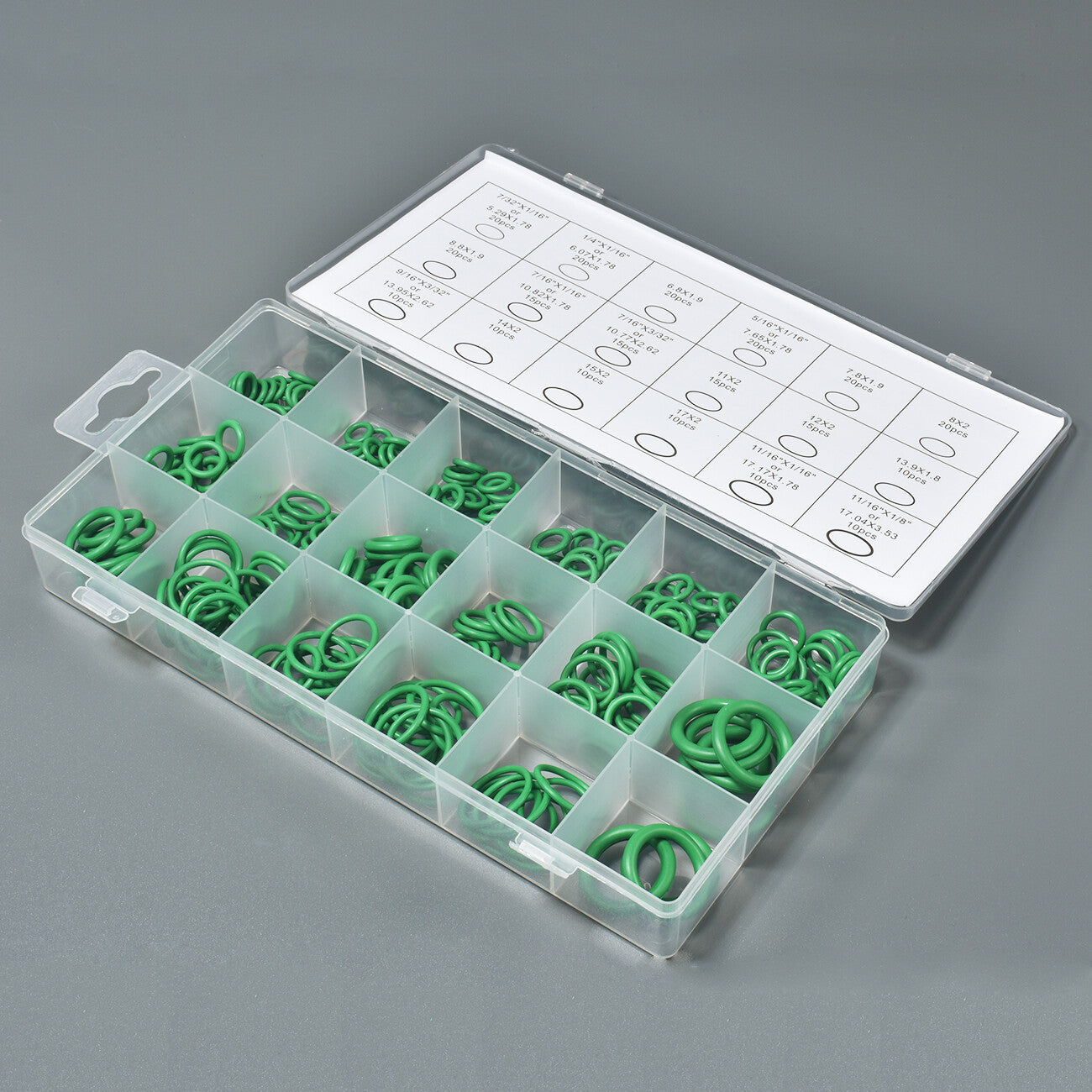 270 Pieces O-Ring Rubber Assortment Kit Set with Holder Case SAE and Metric Q