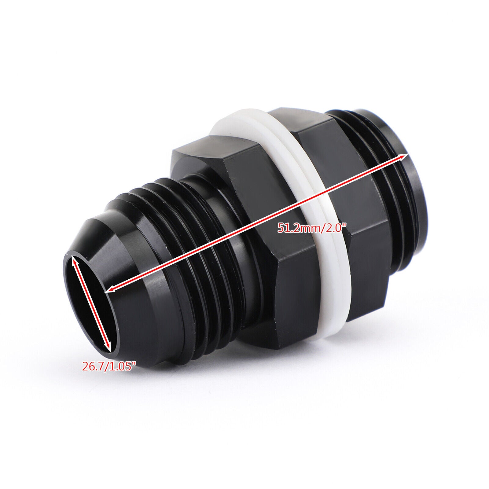4Pcs Black 12 AN AN12 Flare Fuel Cell Bulkhead Fitting With Teflon Washer AN12