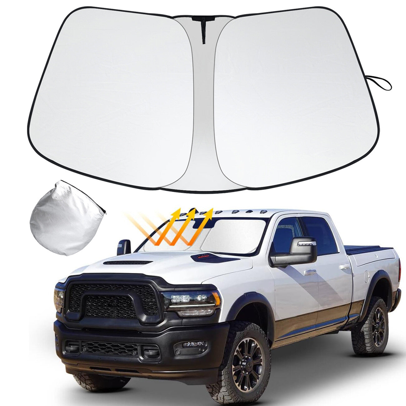 Suitable for 2010-2024 for Dodge for Ram 2500 cab windshield sunshade UV block cover accessories. n