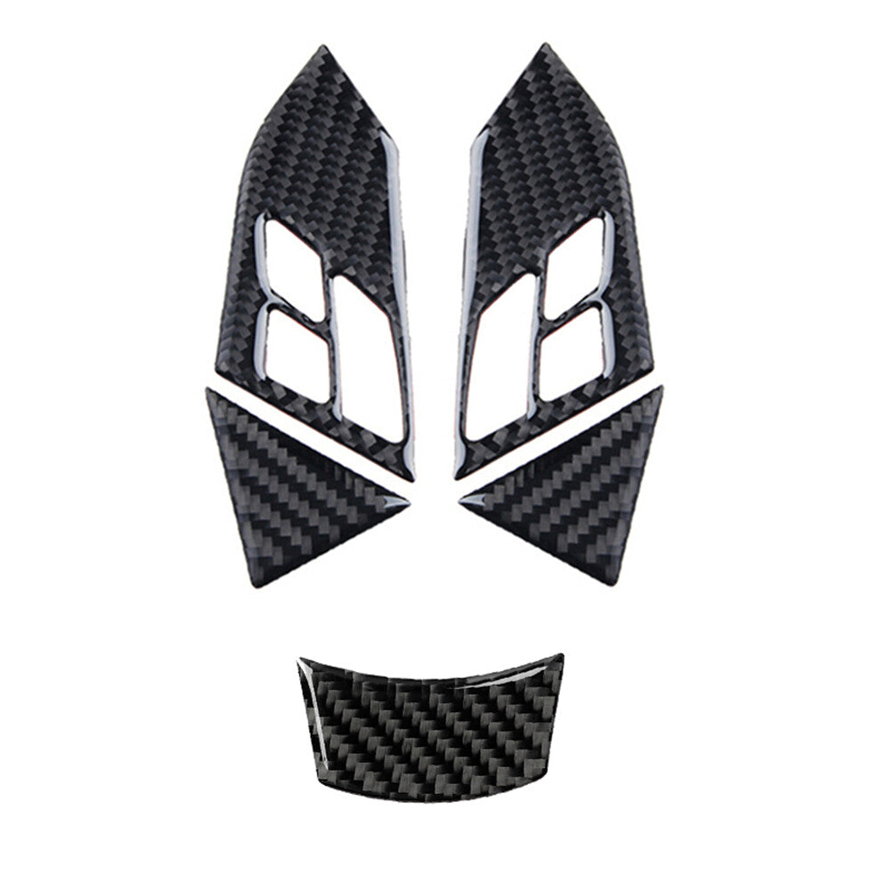 5 x carbon fiber steering wheel button trim for BMW 5 Series E60 2005-2011