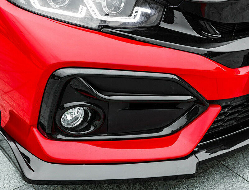 for Honda for Civic Hatchback 2016-2021 Gloss Black Front Fog Light Lamp Frame Cover