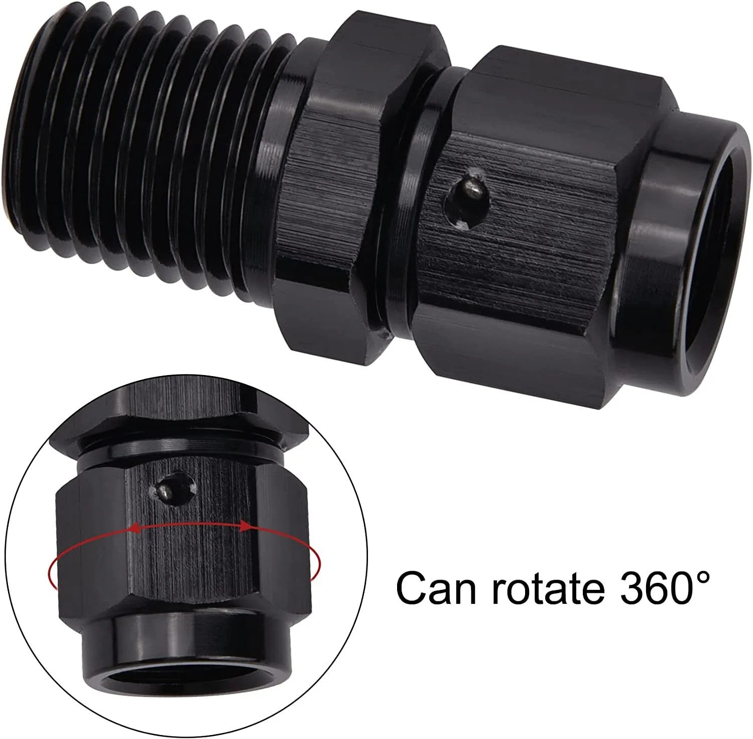 Aluminum 6AN AN6 Female Flare to 1/8 NPT Male Straight Swivel Adapter Fitting