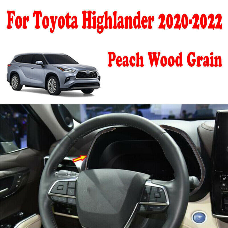 Wood Grain Inner Dashboard Instrument Cover Trim for Toyota Highlander 2020-2022