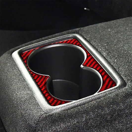 Real Carbon Fiber Car Water Cup Holder Frame Cover Trim for Honda Accord 14-17