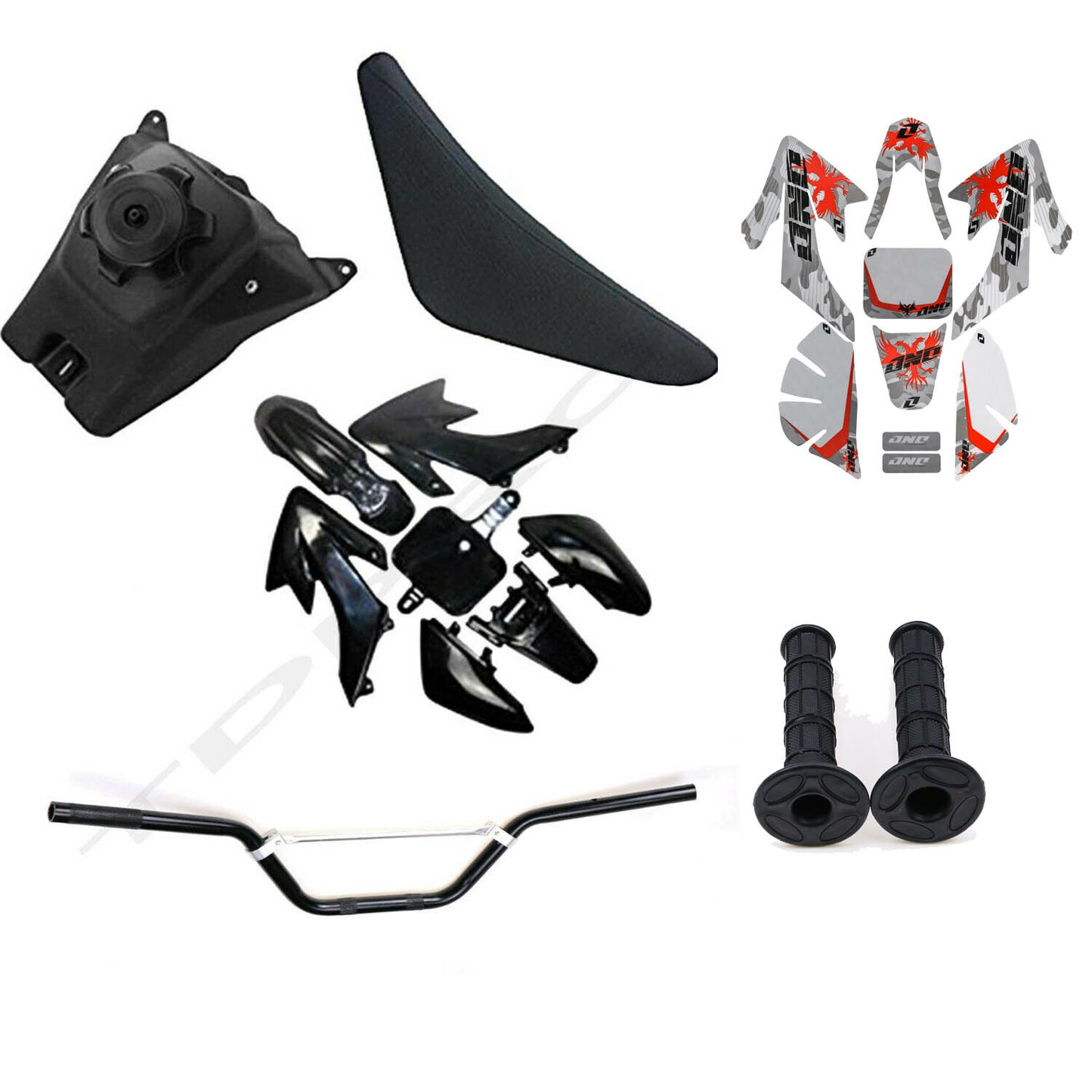 CRF50 Plastic Kit, for Seat , Fuel Tank, 7/8 inch Handlebars for Coolster 110cc 125 Pit Bike