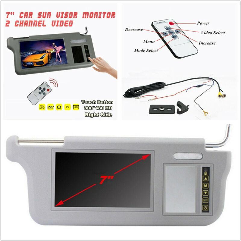 12V 7-inch 2-channel video sun visor rearview mirror screen LCD display with touch buttons - n