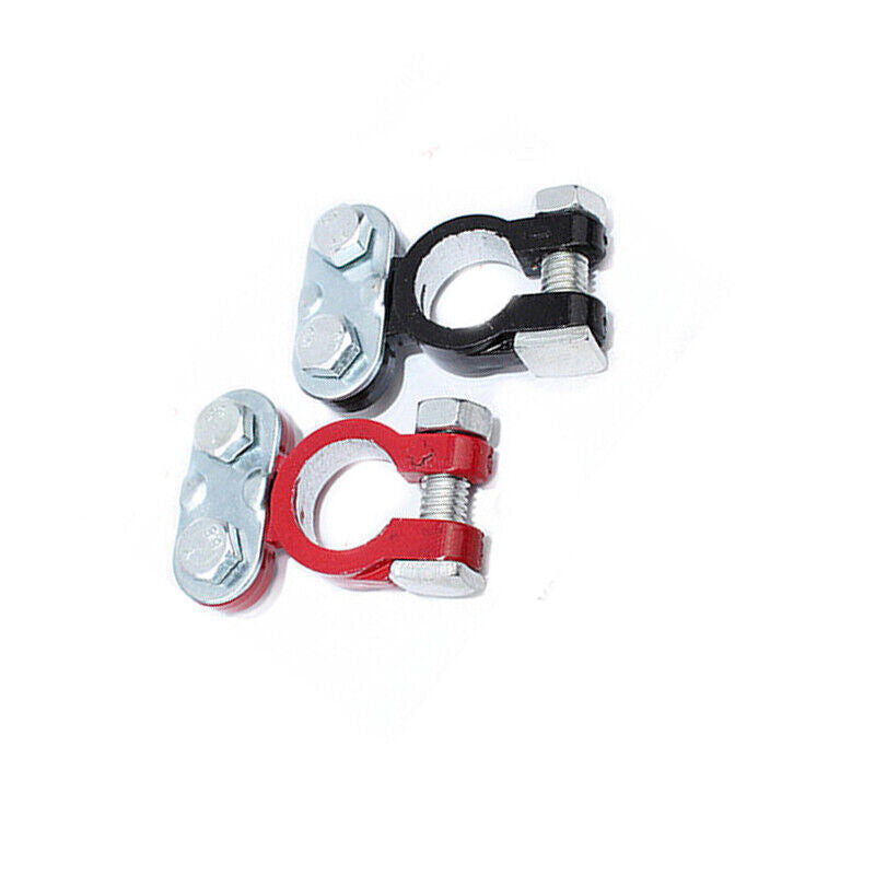 Negative and positive automotive battery cable terminal top post connector clamp kit - n