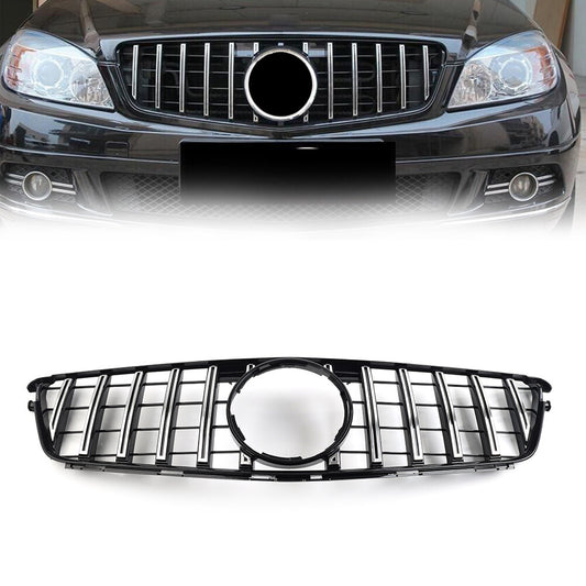 Car GTR Style Front Bumper Hood Radiator Grille Fit for Benz C Class W204 2007-2014