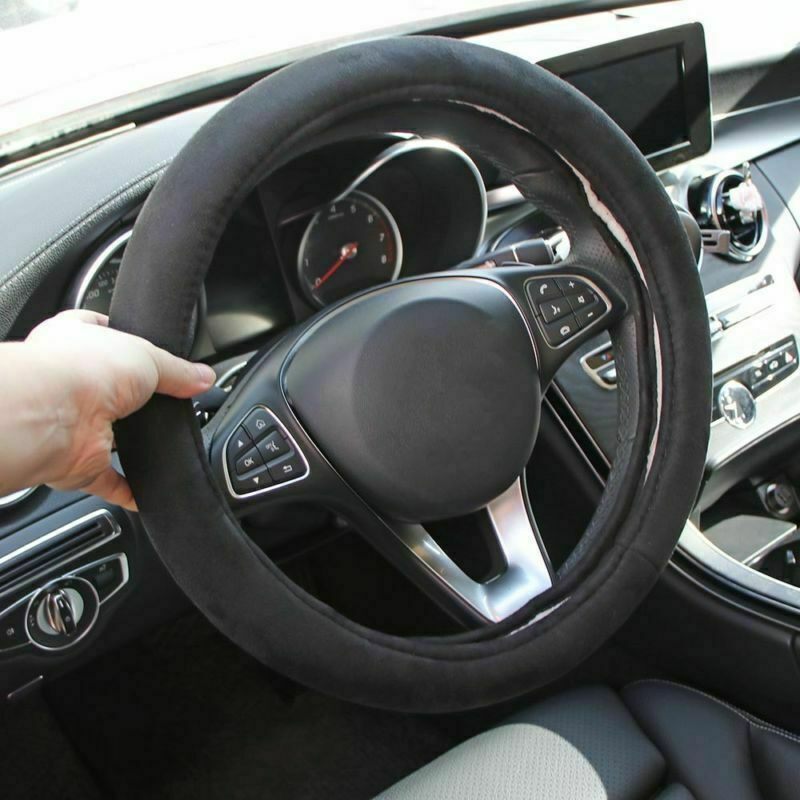 Heater steering wheel cover car hands warm steering boot 12V 37-39 cm Q