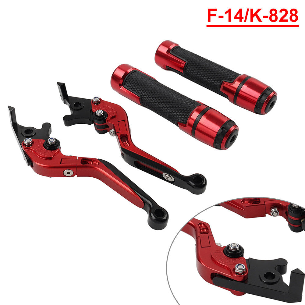 for Kawasaki 650R Folding Extendable Brake Clutch Lever Handlebar Grip Set
