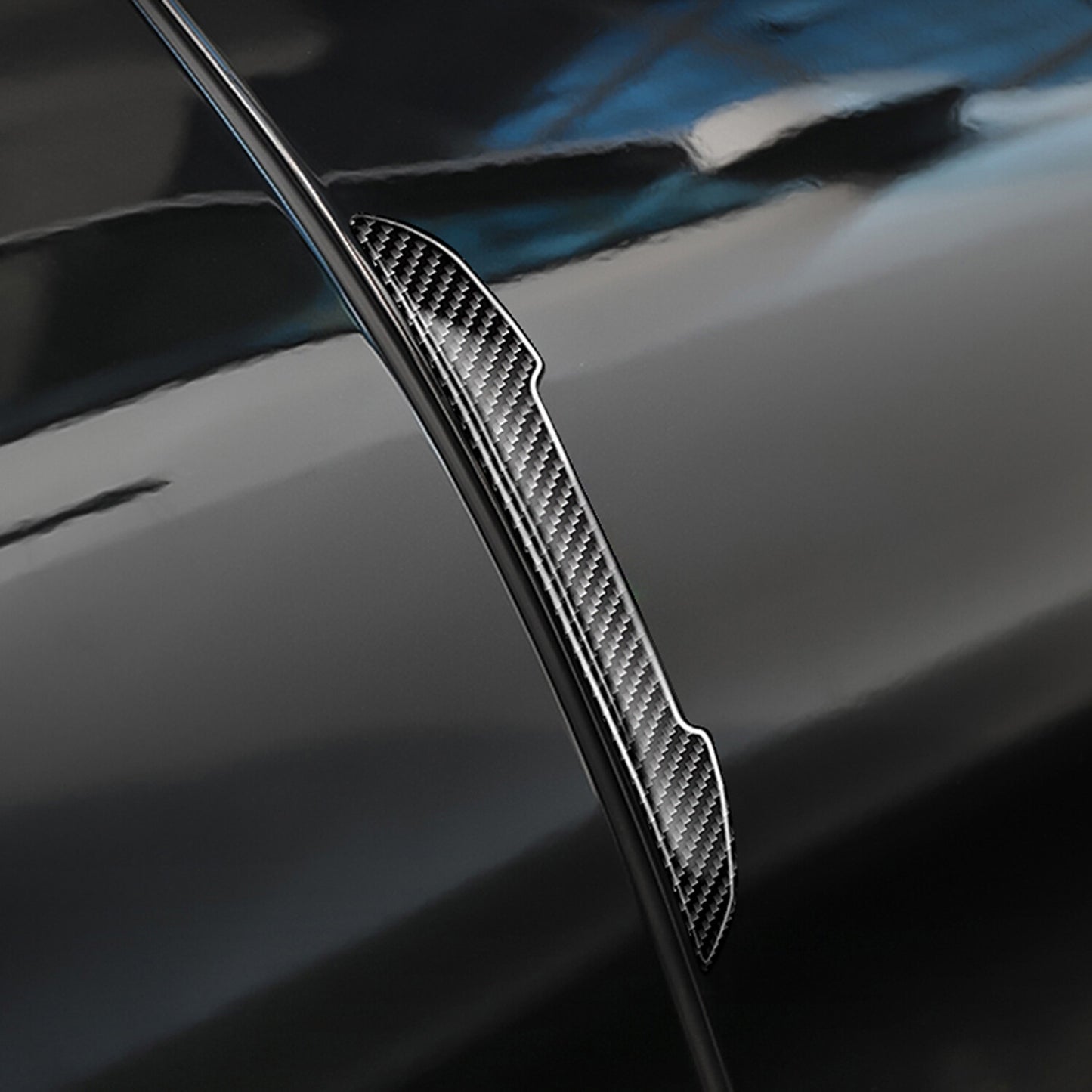 4Pack Car Rearview Mirror Edge Protector Carbon Fiber Anti-Scratch Guard Strips