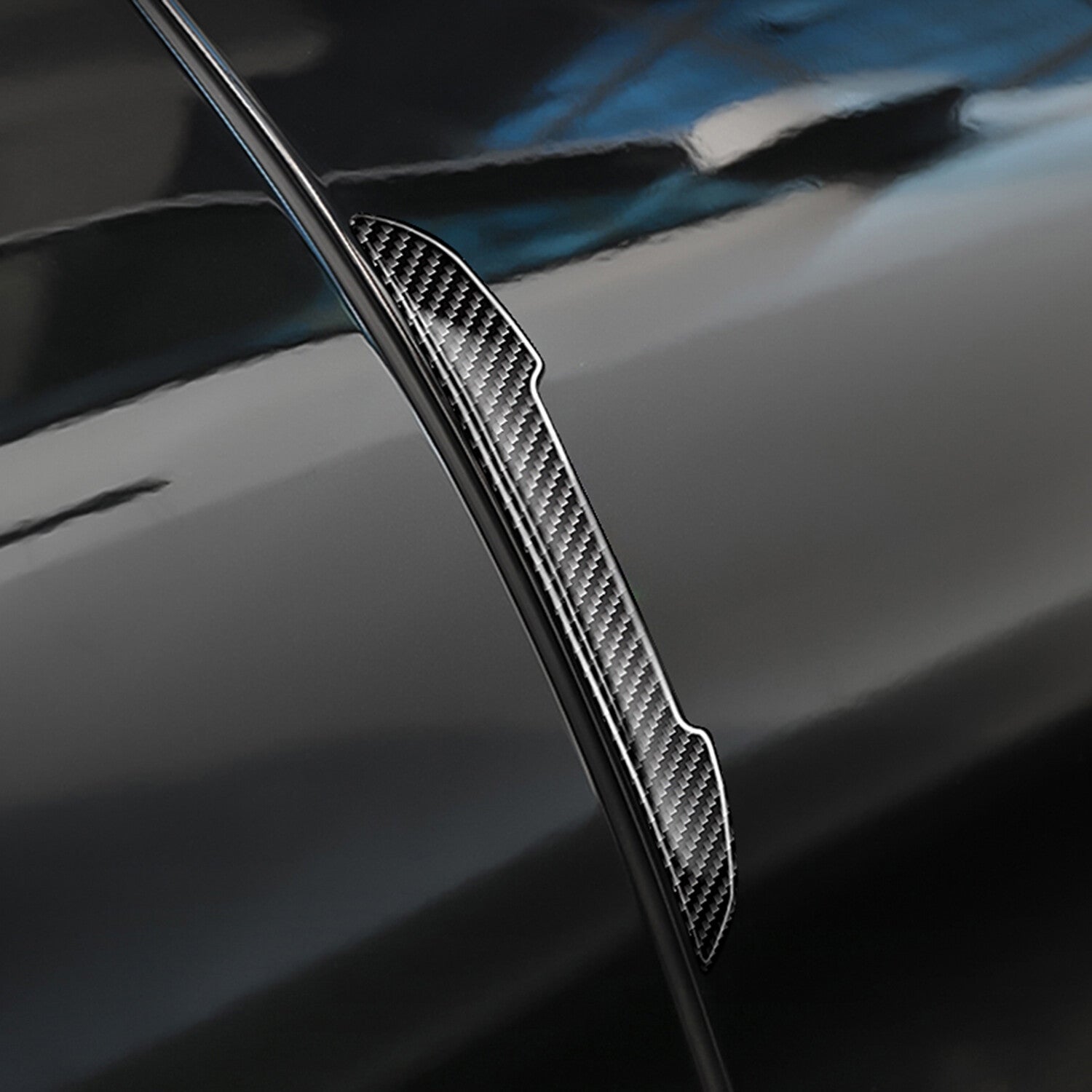 4Pack Car Rearview Mirror Edge Protector Carbon Fiber Anti-Scratch Guard Strips