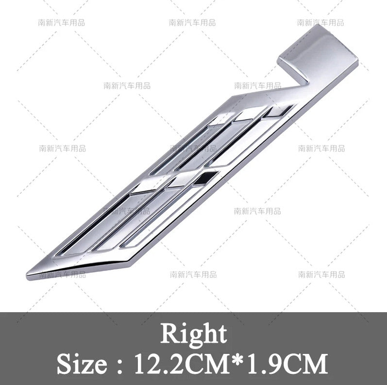 for Cadillac Cars Rear Side Badge Boot Trunk V Metallic Badge Silver 3- v