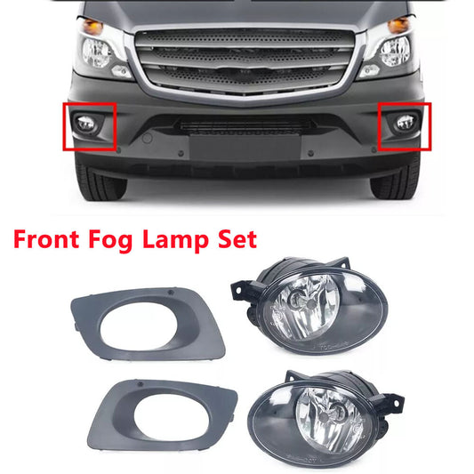 One set of front fog light cover with protective sleeve for Mercedes-Benz Sprinter W906 2014-2018.