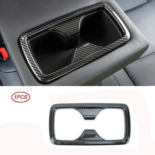 for Toyota RAV4 19-2024 Carbon Fiber ABS Rear row Water Cup Holder Cover Trim 1X
