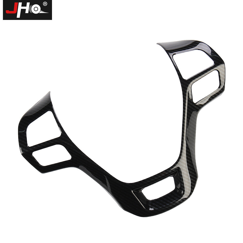 Carbon Fiber Black Car Steering Wheel Cover Trim Frame for Ford Explorer 2016-19