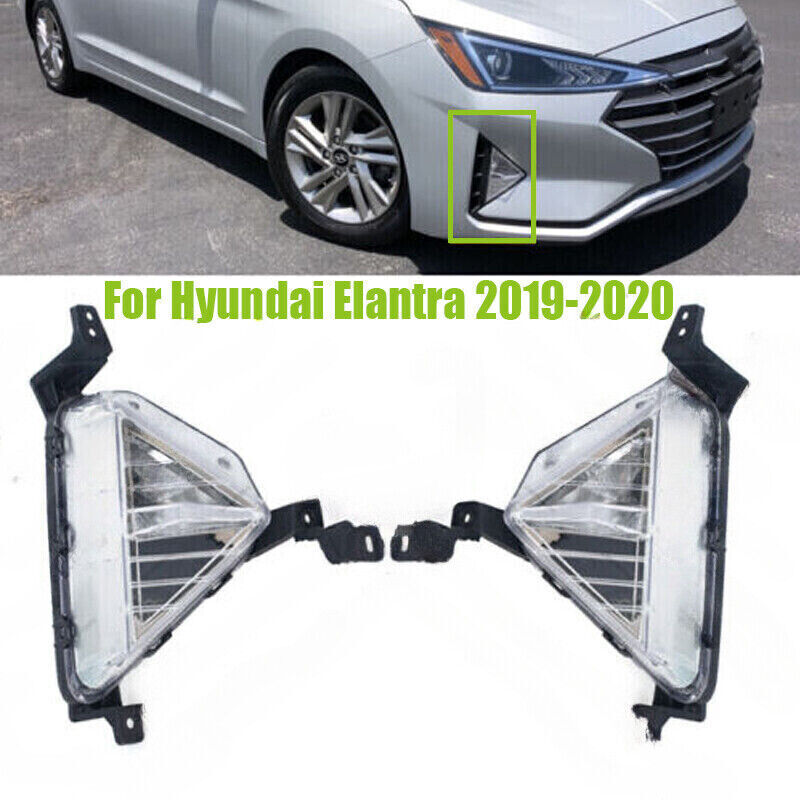 1 Pair for Hyundai for Elantra 2019-2020 Sedan Front Bumper Fog Lights Driver Lights Q