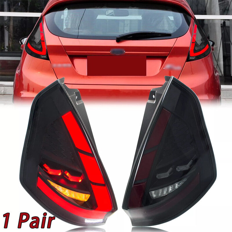LED Black Tail Lights for Ford Fiesta Hatchback SE ST 11-19 Sequential Rear Lamp