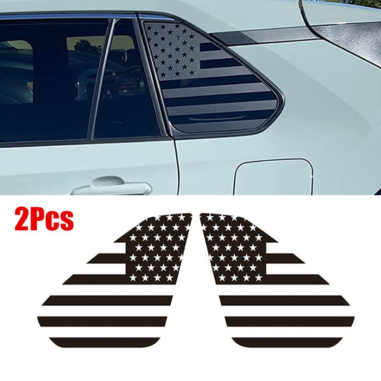 2Pcs US American Flag Rear Quarter Glass Sticker Decal for Toyota RAV4 2019-2021 Q