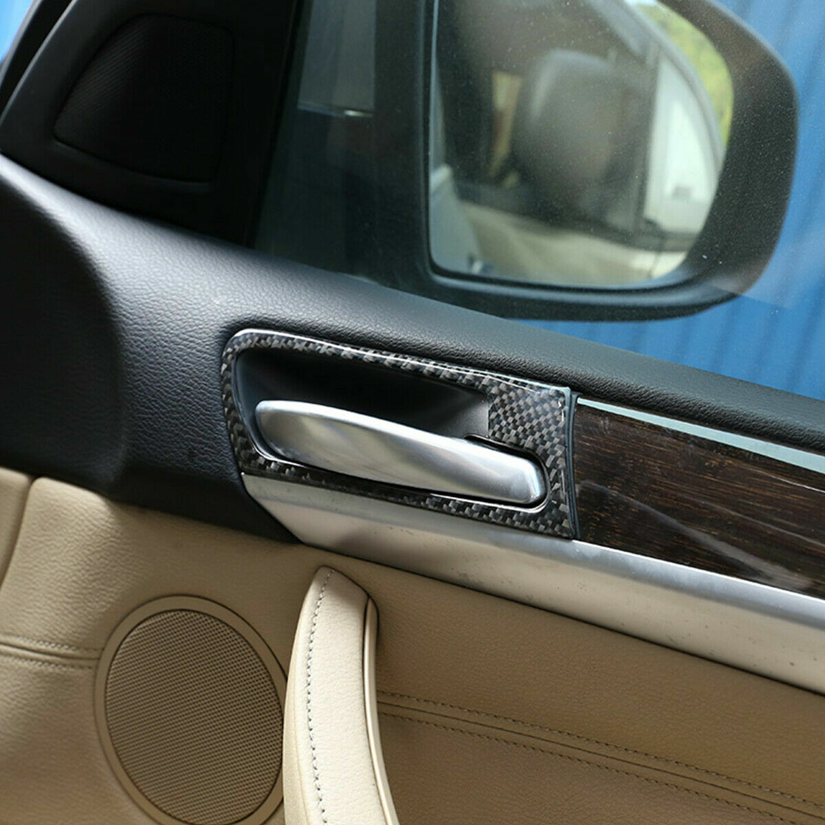 2-piece Carbon Fiber ABS Mirror Trim Protection Cover for Maverick 2022-2023- v