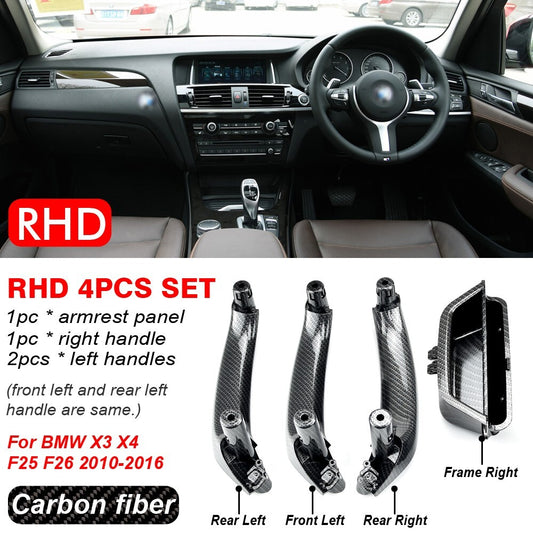 RHD SET Interior Door Handle Panel Cover Frame for BMW X3 X4 F25 F26 2011-2017