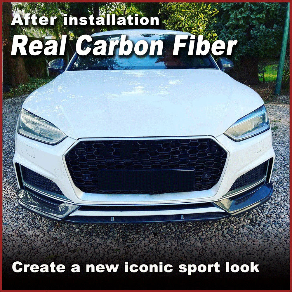 Fit for Audi S5 A5 Sline 2017-2019 REAL Carbon Front Bumper Lip Spoiler Splitter