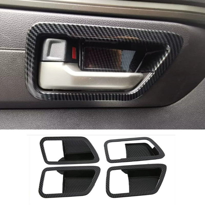 For Tundra 2022 2023 Carbon Fiber Inner Door Handle Bowl Cover Trim 4pcs v