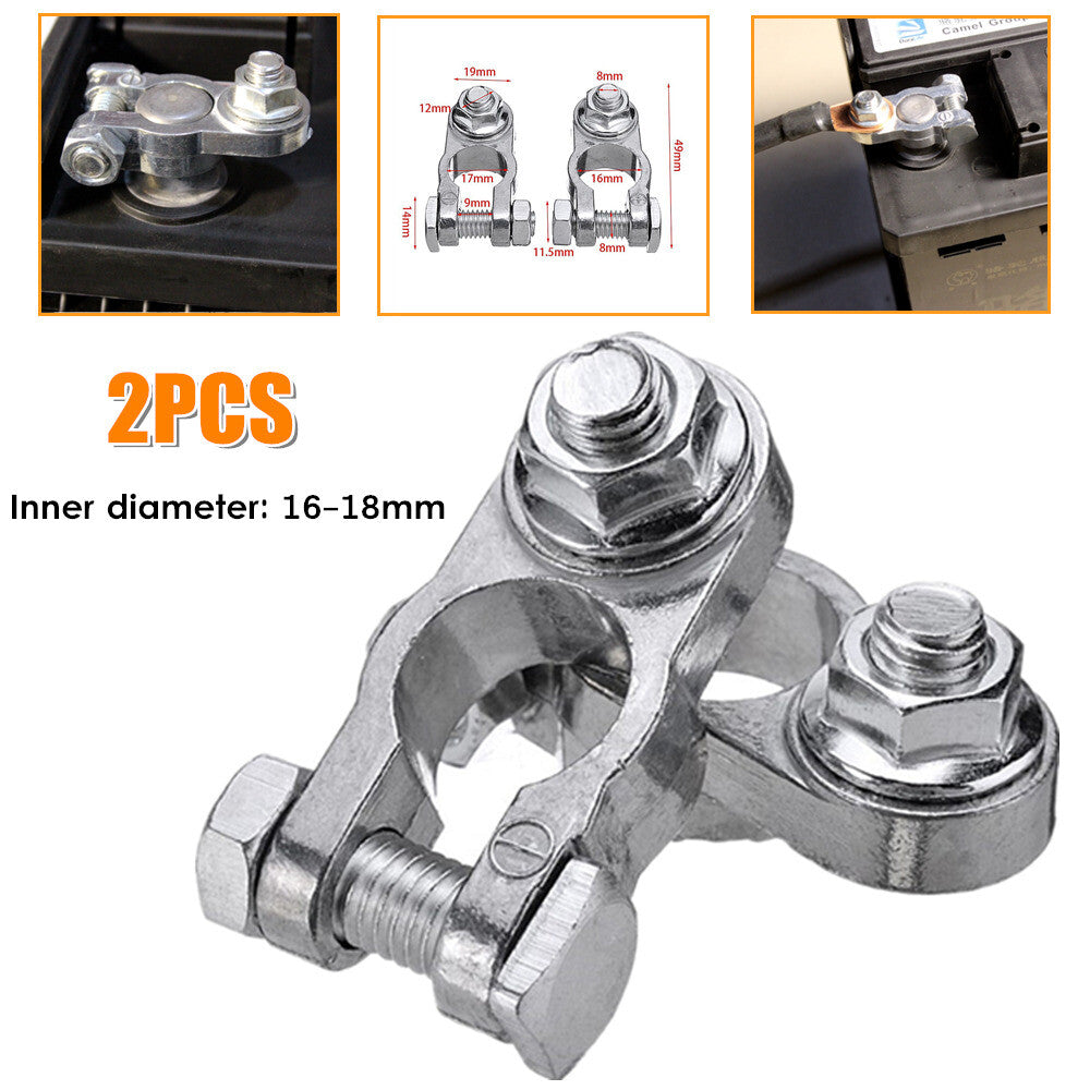 2-Pack Automotive Replacement Battery Clip Terminal Connector Zinc Pins 16mm-18mm n