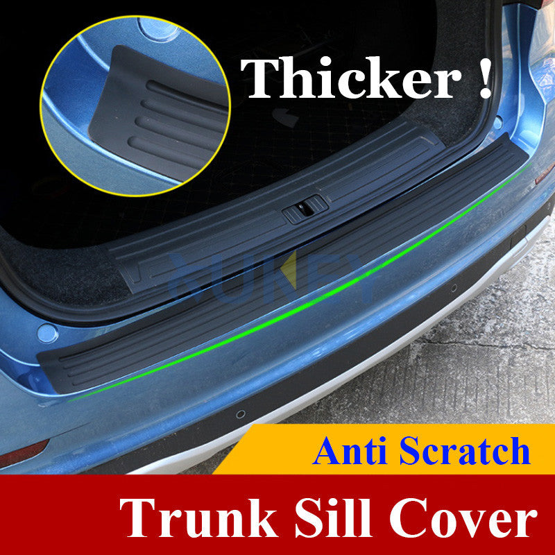 90cm Car Rear Bumper Sill Protector Plate Rubber Cover Guard Back Door Boot Trim