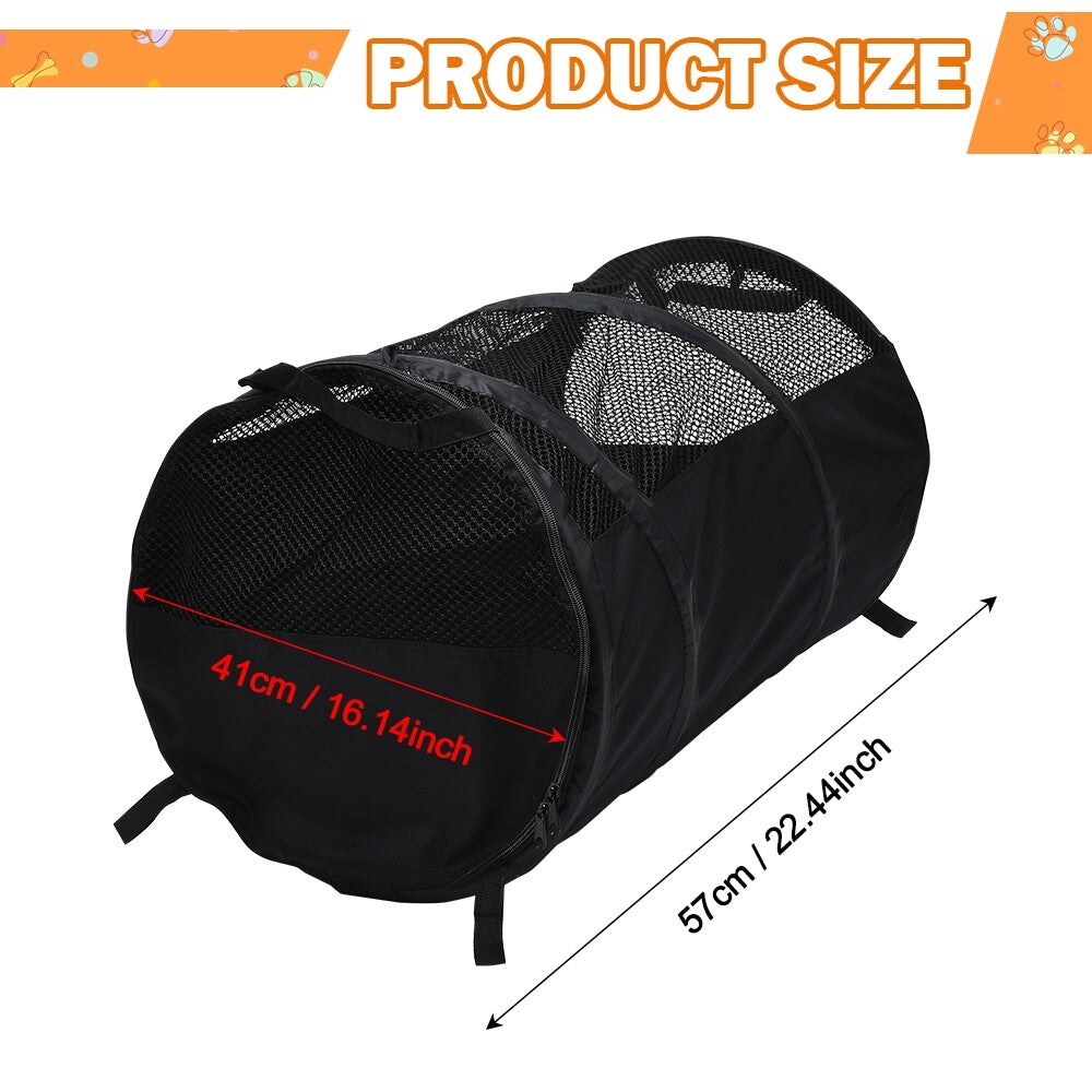 Black Pet Mesh Carrier,Car Back for Seat Cylindrical Carrier for Cats Dogs