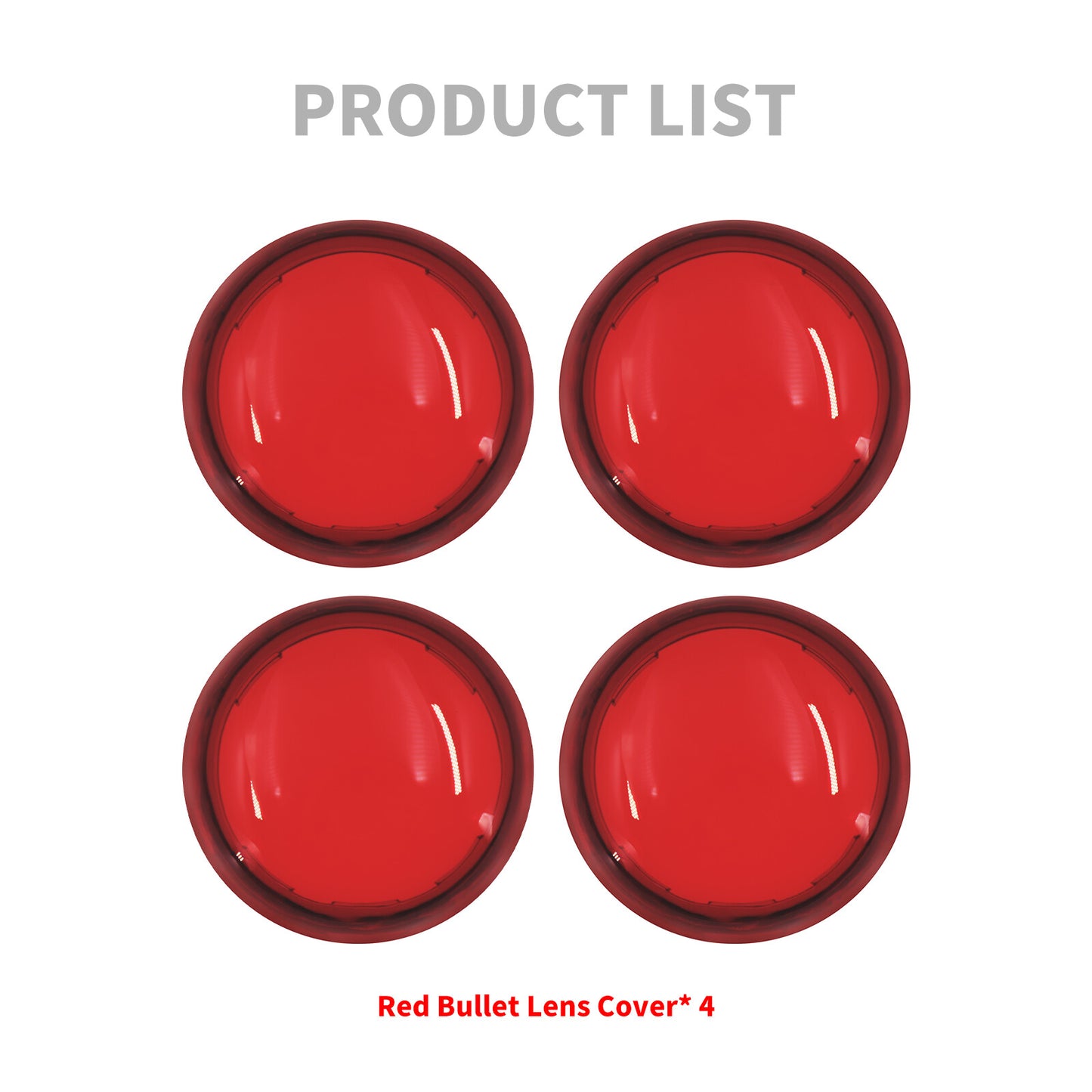4x Turn Signal Light Red Lens Bullet Style Covers Fit for Harley Glide Sportster