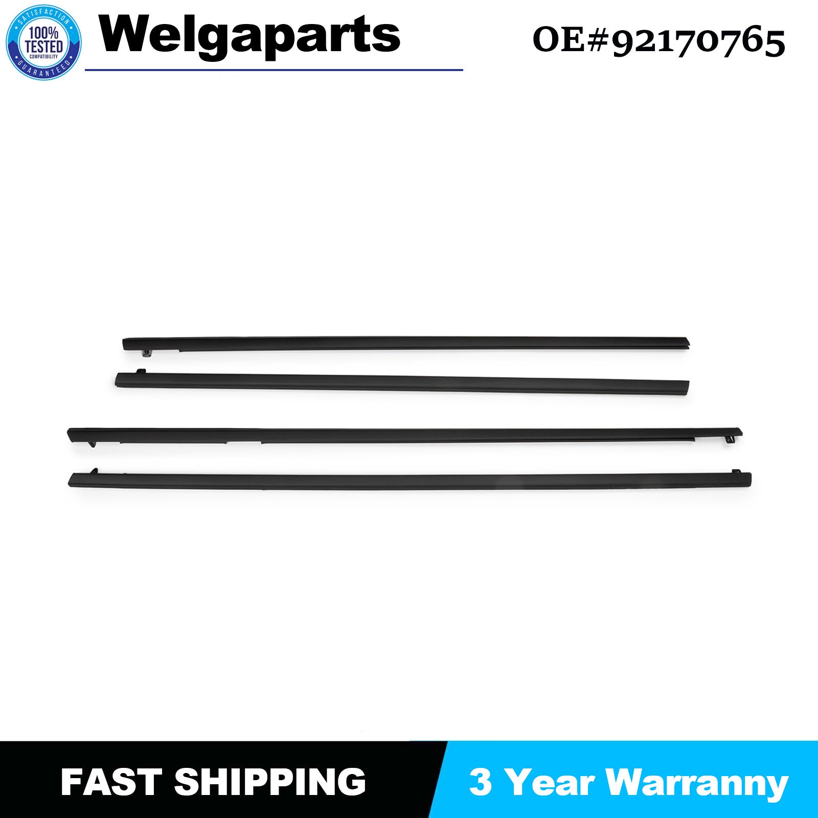 Set of 4 Sealing strip 92170764 for Holden Sedan Commodore VT VX VY V Black New