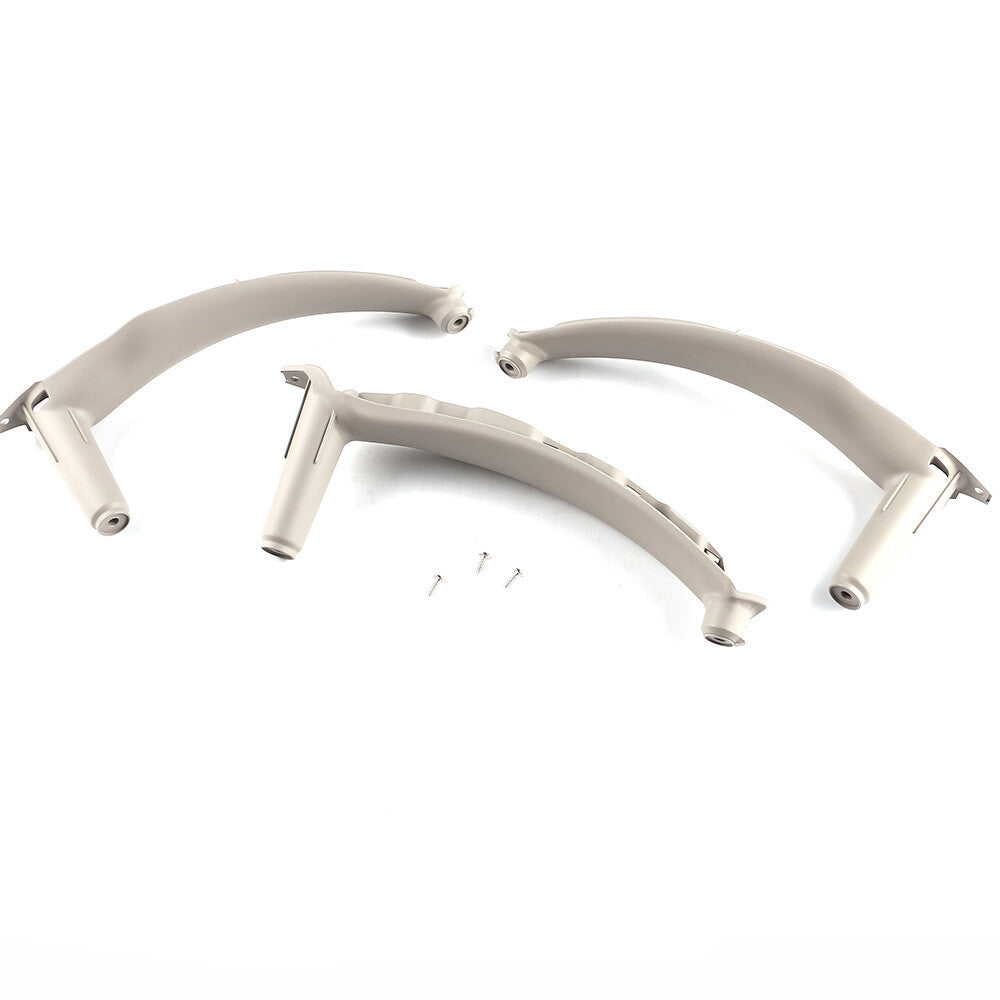 3pcs Inner Door Panel Handle Pull Trim Cover Gray Fit 2007-2013 for BMW E70 for X5 SAV Q