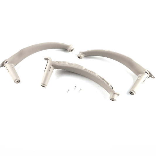 3pcs Inner Door Panel Handle Pull Trim Cover Gray Fit 2007-2013 for BMW E70 for X5 SAV Q