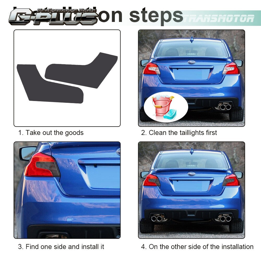Suitable for 2015-2020 for Subaru WRX/WRX STI taillights with pre-cut film overlay in gray-toned tint. Q