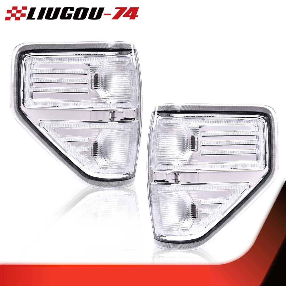 Fits 2009 2010 - 2014 for F150 Pickup for CHRome Trim Halogen Tail Light - v