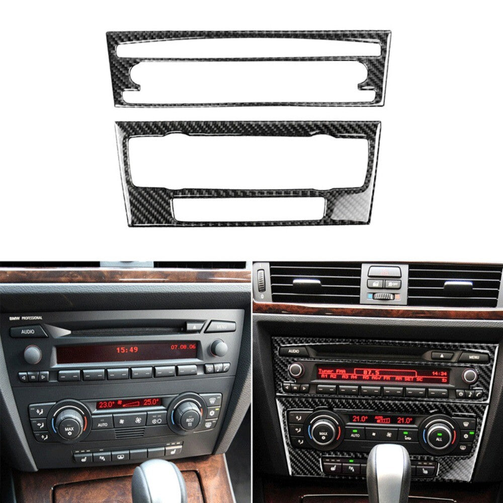 Carbon Fiber Air conditioning CD control Panel Trim For E90 3- 05-2012 n