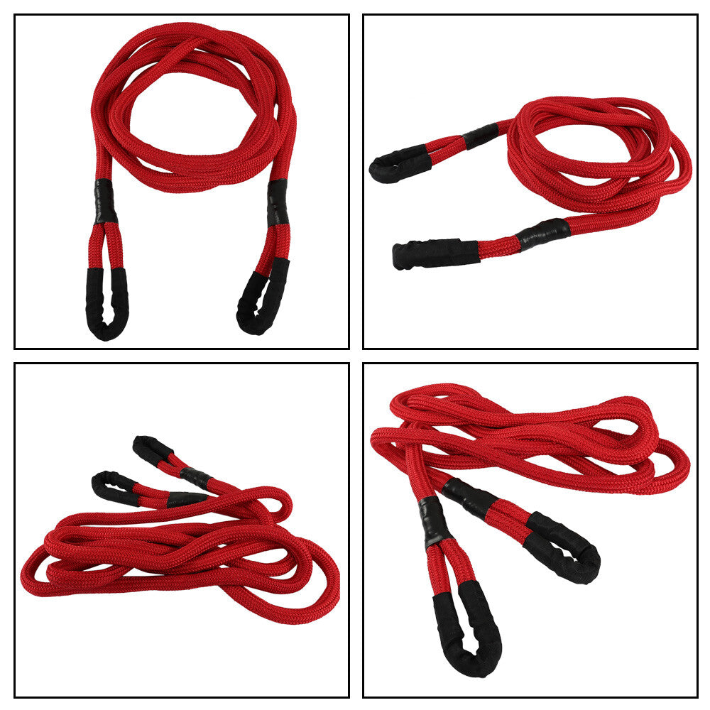 7/8 x 21' Restored Kinetic Tow Rope Energy Truck Towing Strap 21970 lbs Red - n