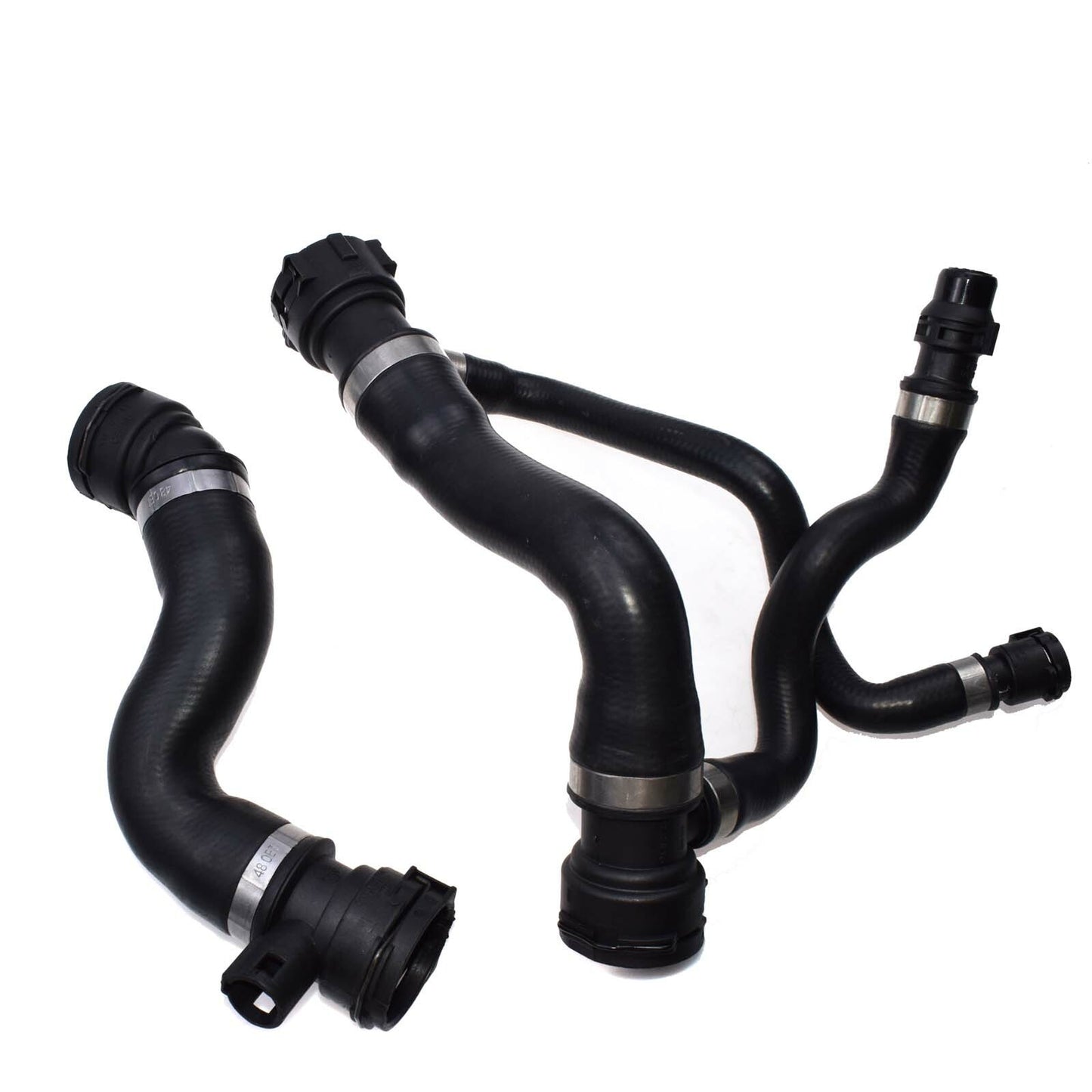 A pair of upper + lower radiator coolant hoses suitable for E60, E61, 525i, 525xi, 528i- n