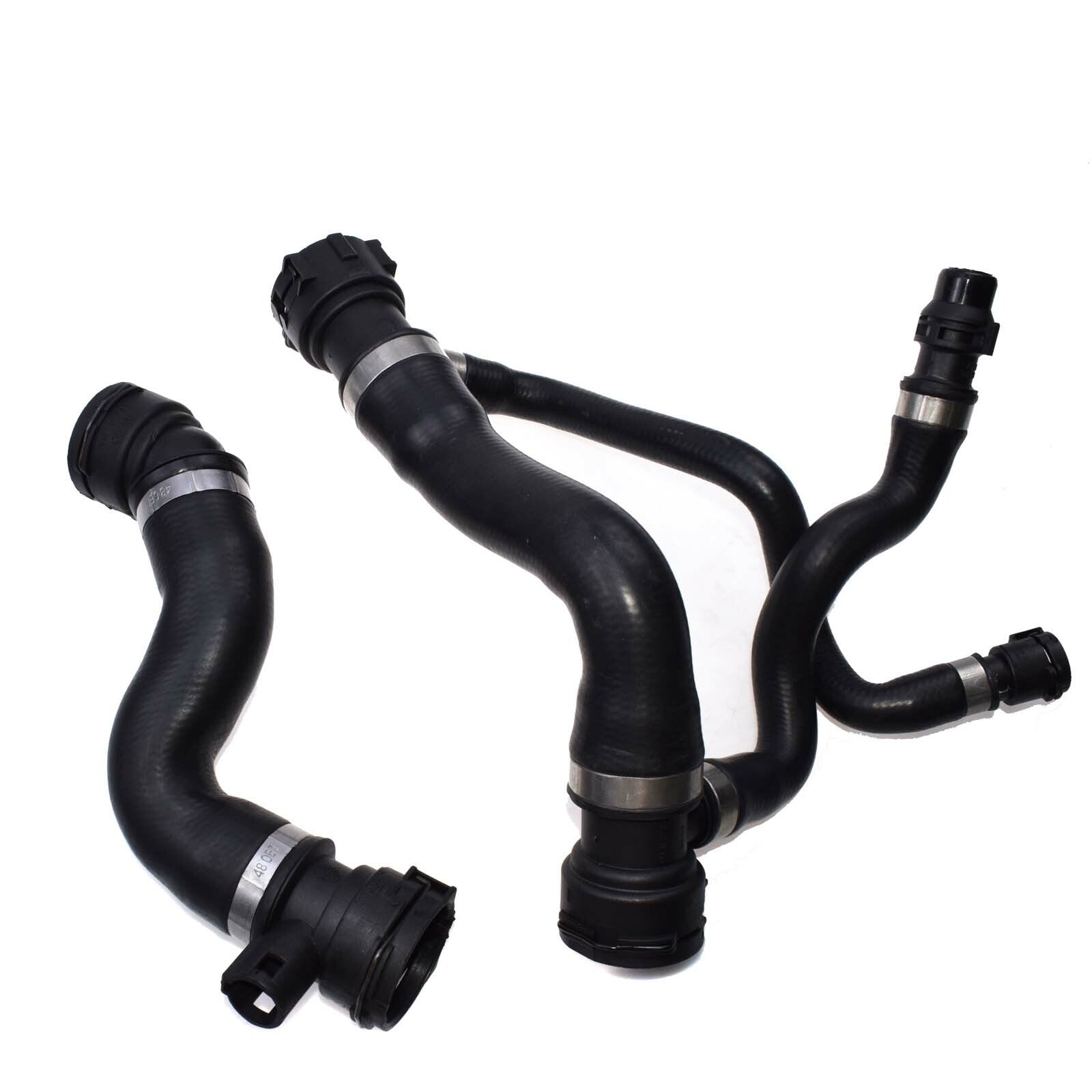 A pair of upper + lower radiator coolant hoses suitable for E60, E61, 525i, 525xi, 528i- n